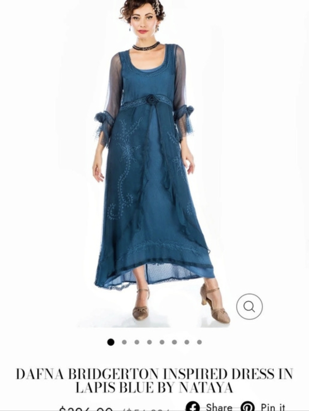 Nataya Dafna Bridgerton Inspired Dress in Lapis Blue Maxi Dress Blue